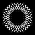 Radial Geometric Circle White Pattern on Black Background