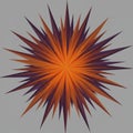 A radial geometric starburst pattern with sharp, elongated points in shades of orange Royalty Free Stock Photo