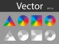 Radial gradient vector circle ring rainbow easy to edit figures