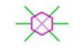 Radial Hexagon Connection, Abstract Network Hub, vector design Generative AI Royalty Free Stock Photo