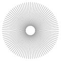 Radial lines abstract geometric element. Spokes, radiating strip Royalty Free Stock Photo