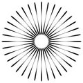 Radial lines abstract geometric element. Spokes, radiating strip Royalty Free Stock Photo