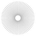 Radial lines abstract geometric element. Spokes, radiating strip Royalty Free Stock Photo