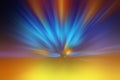 Radial multicolored light rays, blurred background