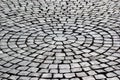 Radial pavement pattern - cobblestones background