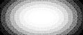 Radial pixelated gradient texture. Black and white dithered oval gradation. Retro ellipse bitmap video game background