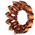 Radial Plate Copper Metal Object Shape Scientific Isolated Elegant Modern 3D Rendering Abstract Background