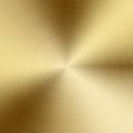 Radial polished texture golden metal background. Vector textured technology gold color background with circular polished, brushed Royalty Free Stock Photo