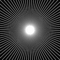 Radial, radiating straight thin lines. Circular black and white Royalty Free Stock Photo