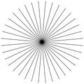 Radial, radiating straight thin lines. Circular black and white Royalty Free Stock Photo