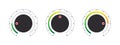 Radial regulator. Adjustment dial. Control knob or round dial regulator. Vector illustration