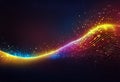 Radial sound wave curve with light particles. Colorful equalizer visualisation. Abstract colorful cover for music poster and Royalty Free Stock Photo