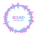 Radial sound wave visualisation. Music player equalizer concept. Circle audio signal design element. Voice recognition Royalty Free Stock Photo