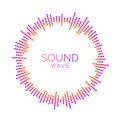Radial sound wave visualisation. Music player equalizer concept. Circle audio signal or vibration element. Voice Royalty Free Stock Photo