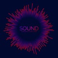 Radial sound wave visualization bar. Dotted music player equalizer. Circle audio signal or vibration element. Voice Royalty Free Stock Photo