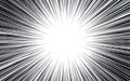 Radial speed lines background for comic books. Monochrome explosion background. Vector illustration Royalty Free Stock Photo