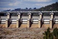 Radial spillway gates of Wyangala Dam Royalty Free Stock Photo