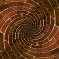 Radial spiral brick pattern