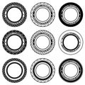 Radial tubeless motorcycle tyre symbols Royalty Free Stock Photo