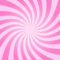 Radial twisted stipes, pinwheel pattern, vortex rosy sunset. Pink circus, festival or carnival background. Strawberry Royalty Free Stock Photo