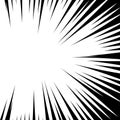 Radial white black graphic pop art explosion, sunburst comic backdrop