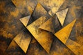 Radiant Abstract golden triangles. Generate Ai