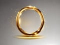 Radiant Aura: Gold Color Round Frame on Transparent Background