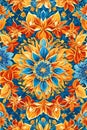 A radiant beauty of floral pattern art, explosion of vibrant blooms and blossoms, colorful petals, lush folliage, flower design