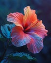 Radiant Blooms: A Tropical Oasis of Hibiscus Flowers with Glowin
