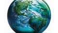 Radiant Blue and Green Globe: A Stunning Depiction of Planet Earth, Made with Generative AI