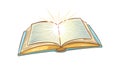Radiant Book of Knowledge: Illuminated Pages Vector Graphic, vector design Generative AI Royalty Free Stock Photo