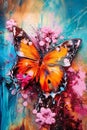 Radiant Butterfly: A Colorful Alcohol Ink Impasto Mix with Graffiti and Pouring Techniques