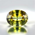 A radiant chrysoberyl in an oval cut with sharp golden-green reflections Royalty Free Stock Photo