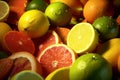 Radiant citrus selection, a burst of color with citrus fruits Royalty Free Stock Photo