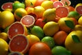 Radiant citrus selection, a burst of color with citrus fruits Royalty Free Stock Photo