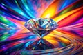 Radiant Diamond on a Dynamic Spectrum Abstract Background Minimalist Design for Modern Digital Art Royalty Free Stock Photo