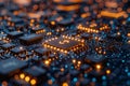 A radiant digital lock enveloped in streams of binary code representing cybersecurity protection Royalty Free Stock Photo