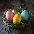 Radiant Easter eggstravaganza shining with the warmth of holiday cheer Royalty Free Stock Photo