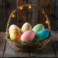 Radiant Easter eggstravaganza shining with the warmth of holiday cheer Royalty Free Stock Photo