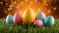 Radiant Easter eggstravaganza shining with the warmth of holiday cheer Royalty Free Stock Photo