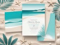 Radiant Elegance A Modern Flat Design Invitation Featuring Earthy Elements for Your Wedding Celebration Royalty Free Stock Photo