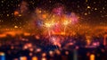 Radiant Explosions: Mesmerizing Fireworks Bokeh