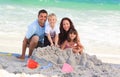 Radiant family at the beach