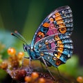 Radiant Flutter: Colorful Butterfly. Generative AI