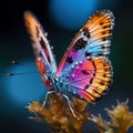 Radiant Flutter: Colorful Butterfly. Generative AI
