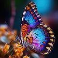 Radiant Flutter: Colorful Butterfly. Generative AI