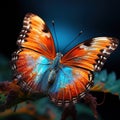 Radiant Flutter: Colorful Butterfly. Generative AI