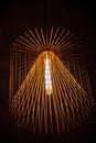 Radiant geometric wire chandelier closeup