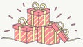 Radiant Gift Boxes Stack, Excitement and Special Surprises, vector design Generative AI Royalty Free Stock Photo