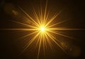 A radiant golden starburst effect radiates Royalty Free Stock Photo
